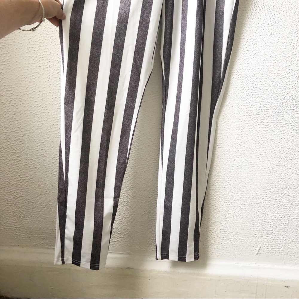 Gray & White Striped Long Pants Jumper Small - Picture 3 of 8